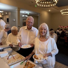 people with food in a room